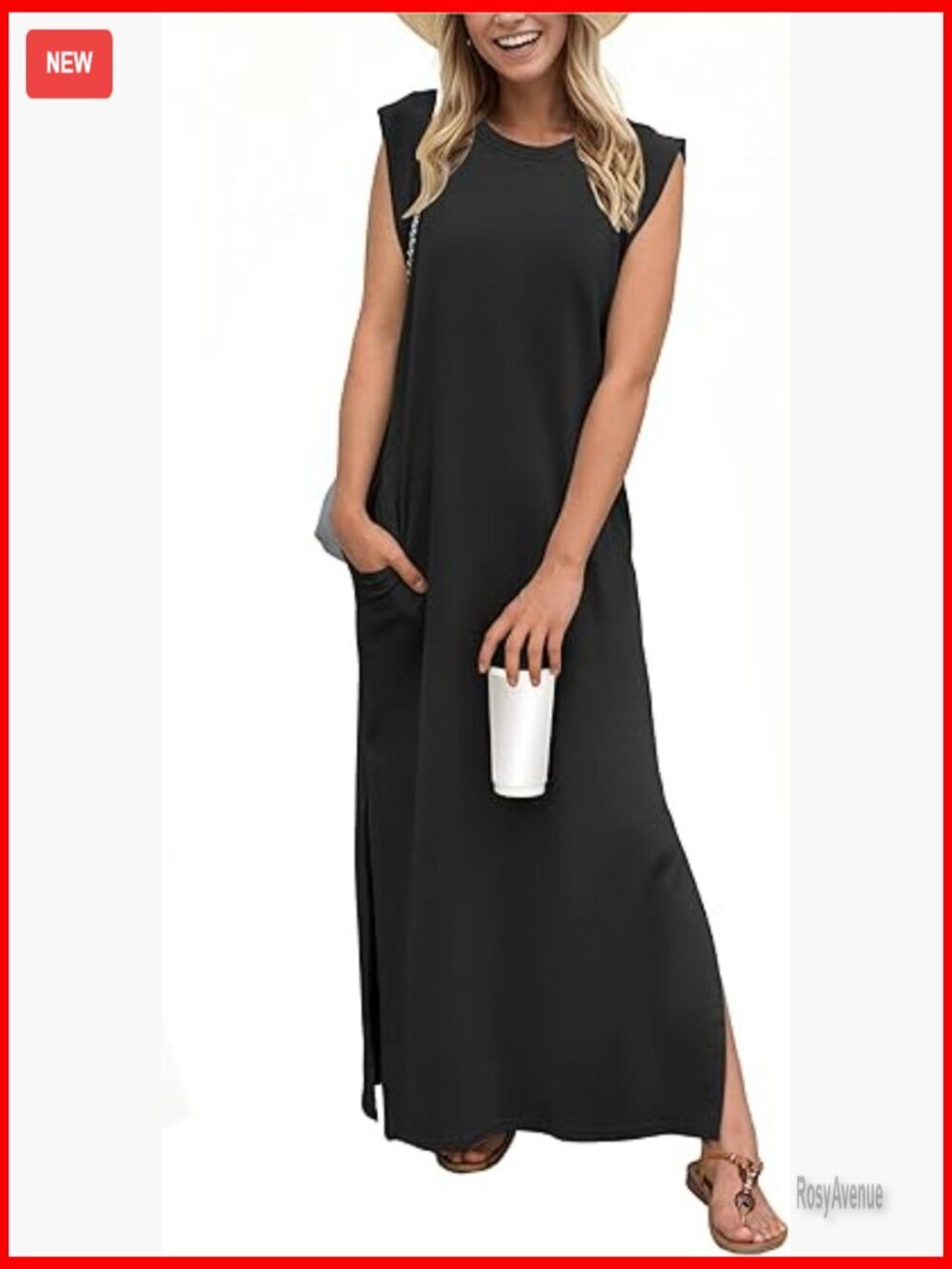 Sleeveless Maxi Dress with Pockets, Wrinkle-Free Rayon Blend, XXS-4XL